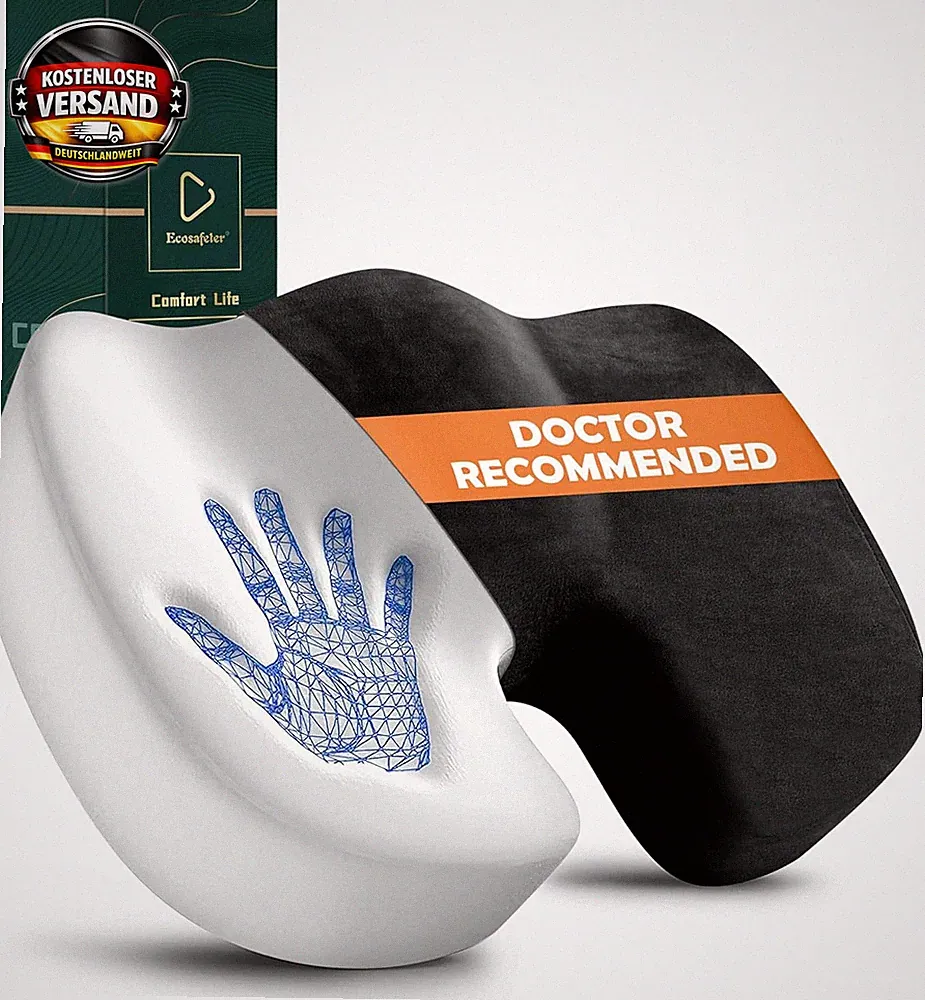 Orthopädisches Sitzkissen Memory Foam für Büro & Auto Druckentlastung ergonomisc