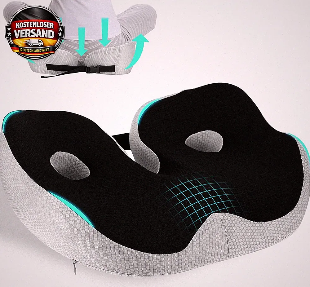 Orthopädisches Sitzkissen Memory Foam Hüft und Steißbeinschmerzen ergonomisch ve