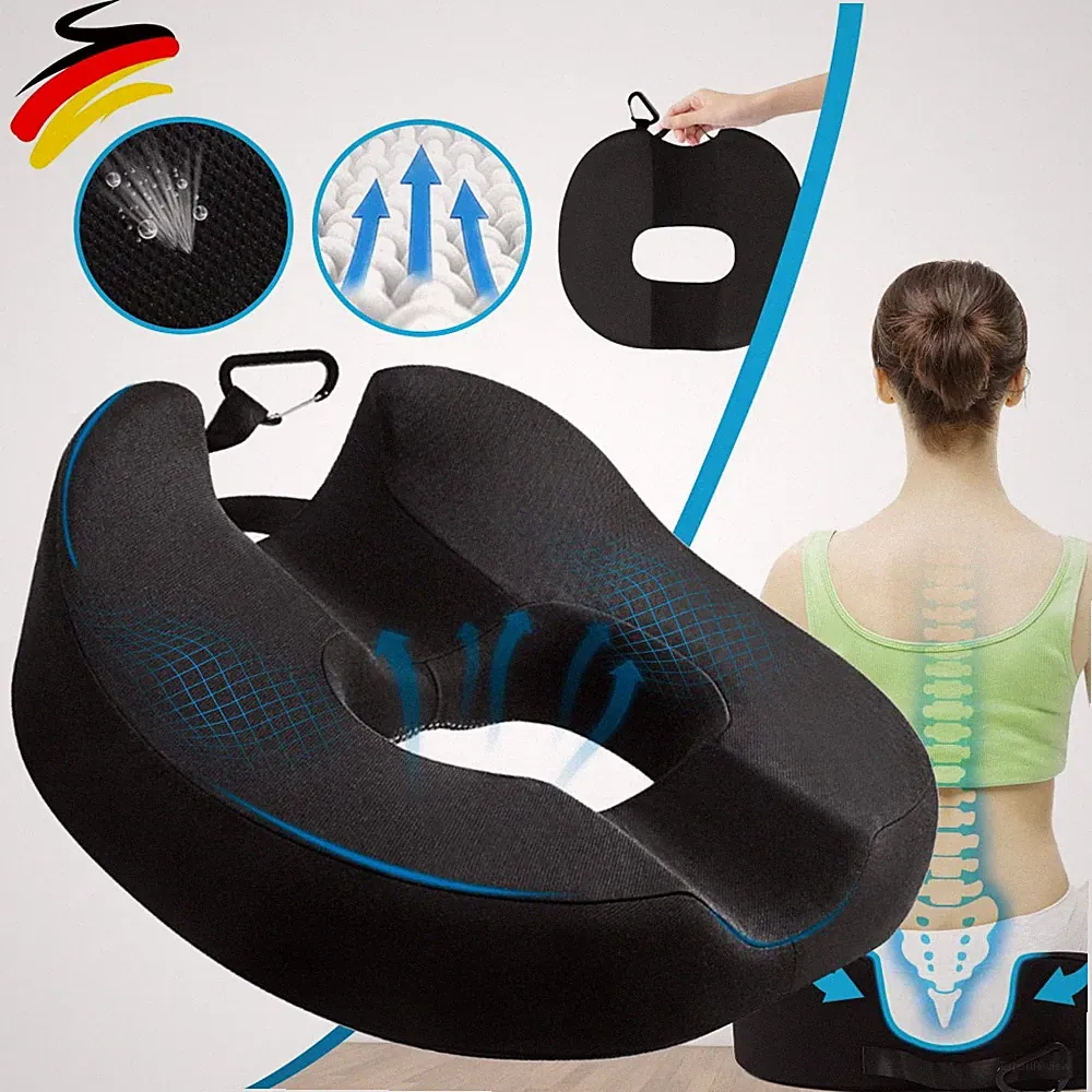 Orthopädisches Sitzkissen Memory-Foam Steißbeinkissen Donut Kissen für Bürostuhl