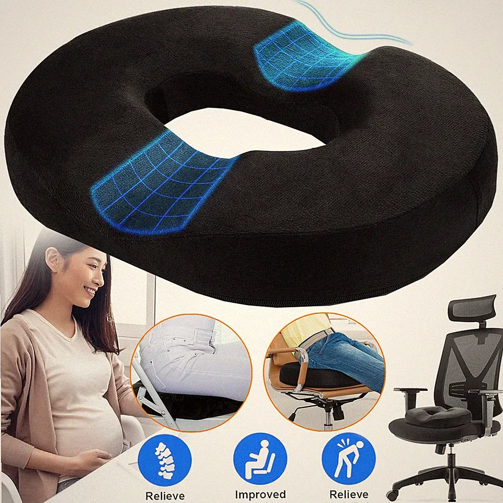 Orthopädisches Sitzkissen Memory Foam Steißbeinkissen Donut Kissen für Bürostuhl