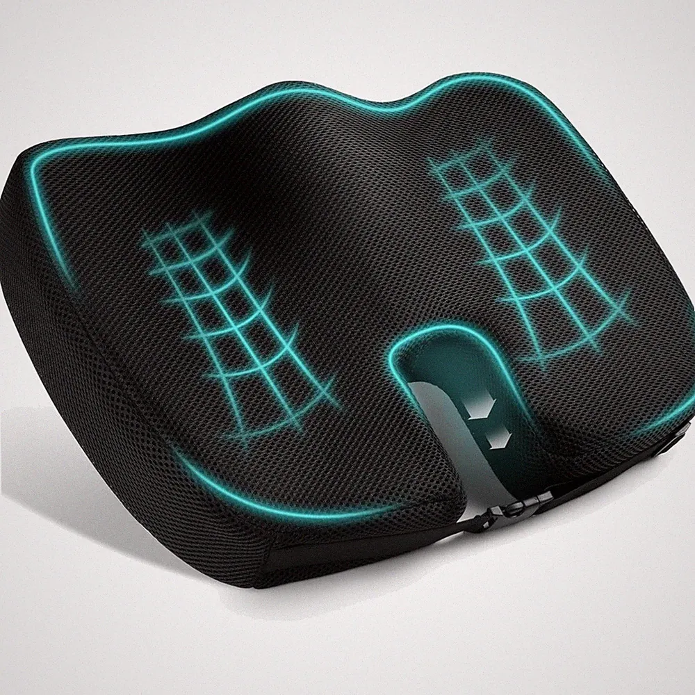 Orthopädisches Sitzkissen Memory Schaum Ergonomisch Schwarz