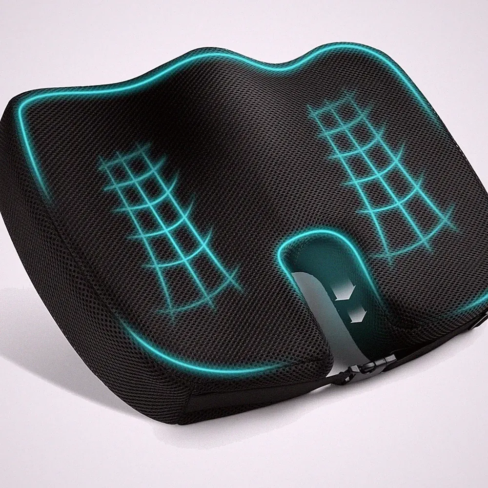 Orthopädisches Sitzkissen Memory Schaum Ergonomisch Schwarz 45cm - 1 Stück