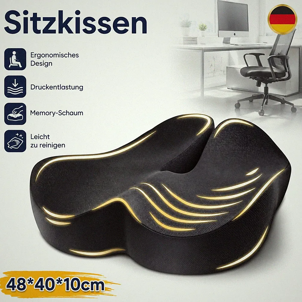Orthopädisches Sitzkissen Memory-Schaum Keilkissen Steißbeinkissen Sitzerhöhung
