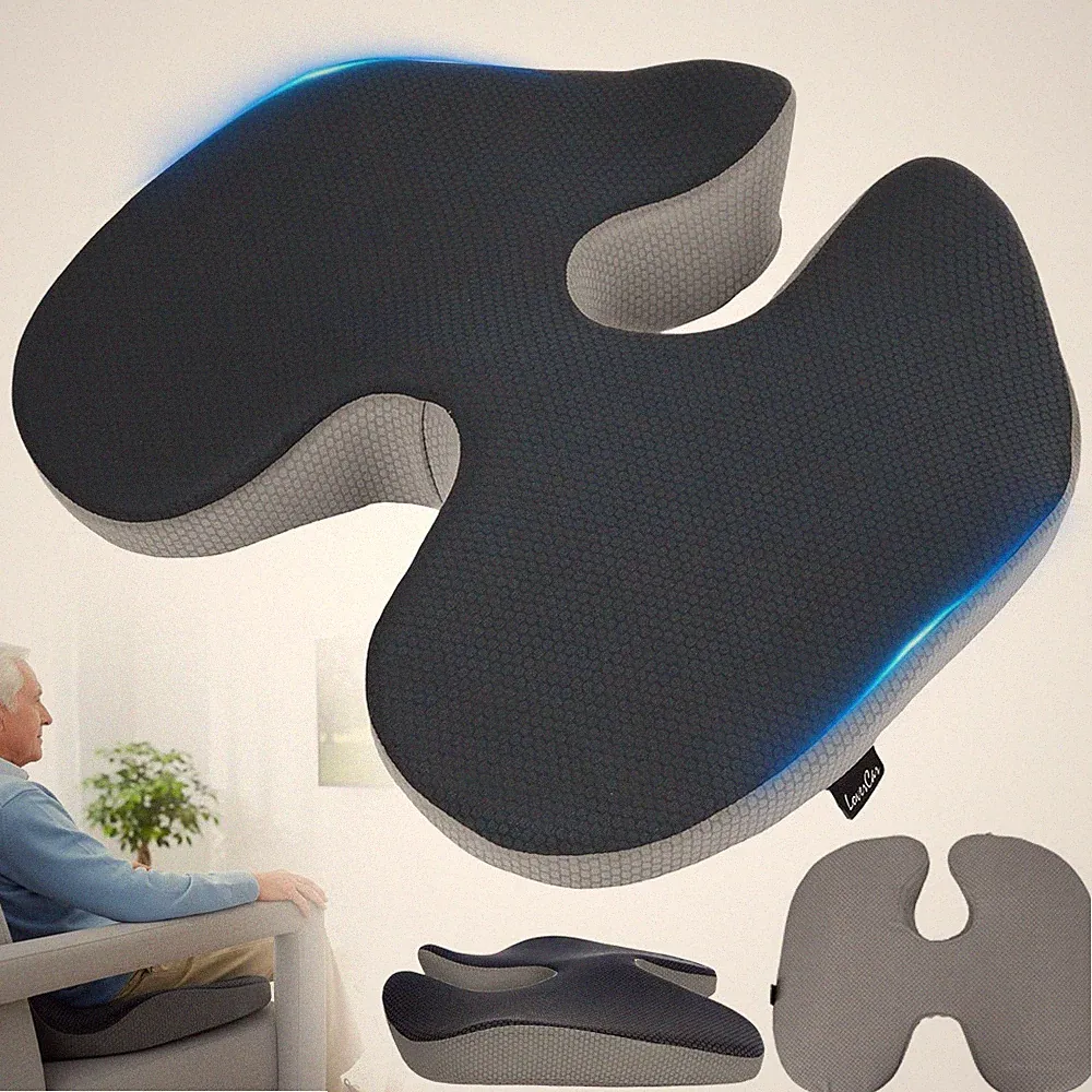 Orthopädisches Sitzkissen Memory Schaum Kissen Steißbeinkissen für Rollstühle