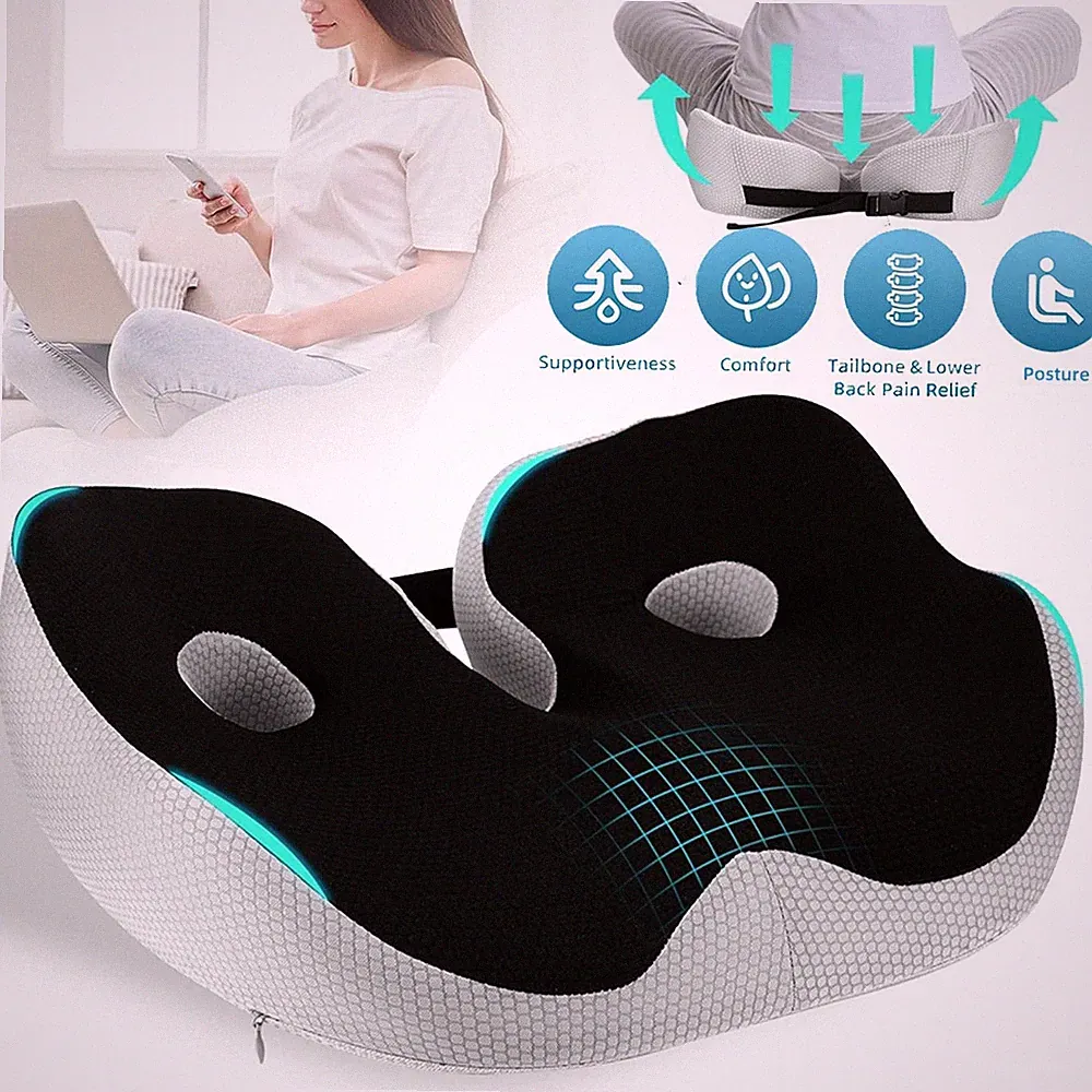 Orthopädisches Sitzkissen Memory-Schaum Sitzpolster Ergonomisch Steißbeinkissen