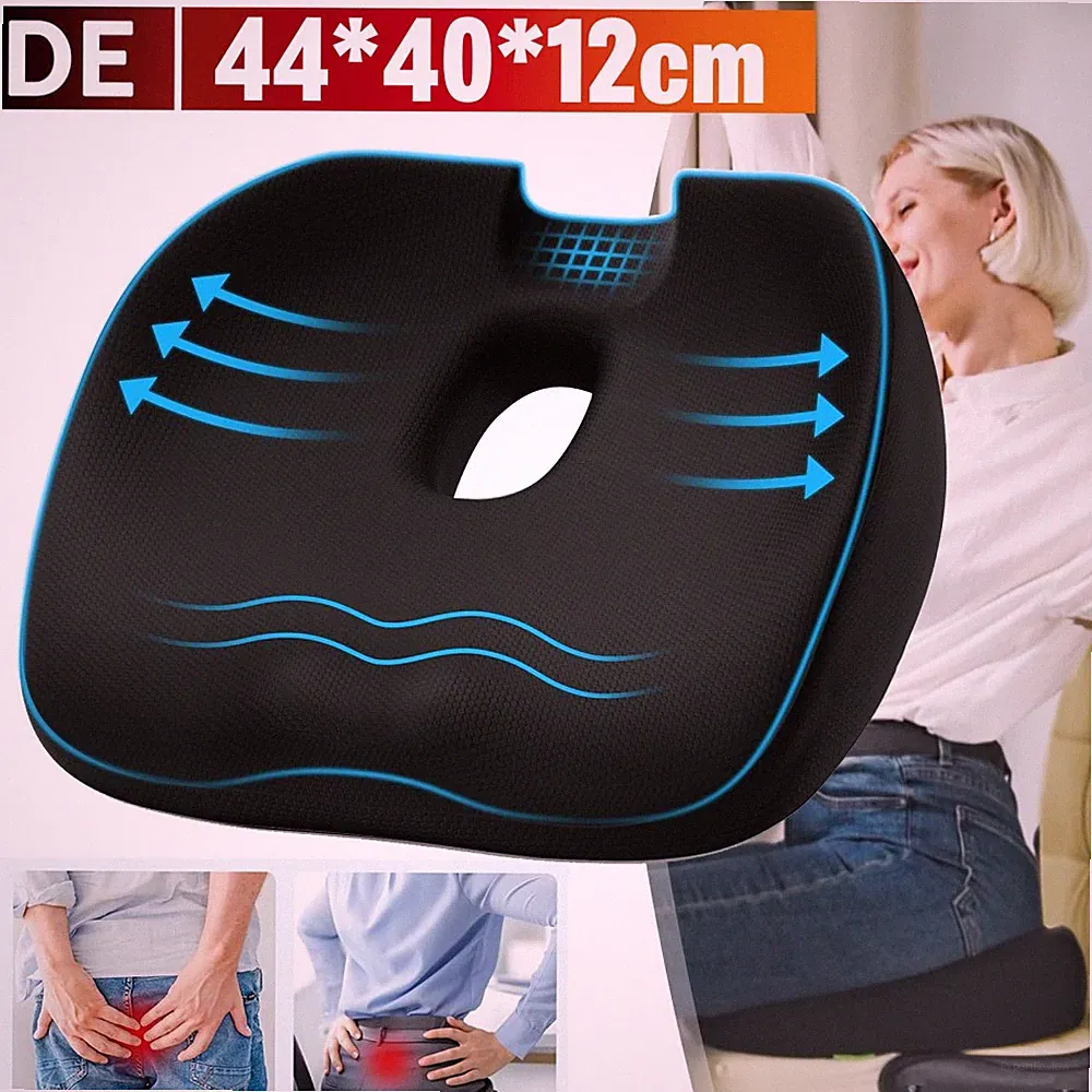 Orthopädisches Sitzkissen mit Hohlform gegen Hämorrhoiden und Steißbeinschmerzen