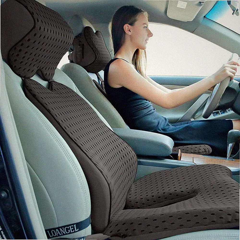 Orthopädisches Sitzkissen, Mit Lordosenstütze und Kopfstütze, Ergonomisches S...