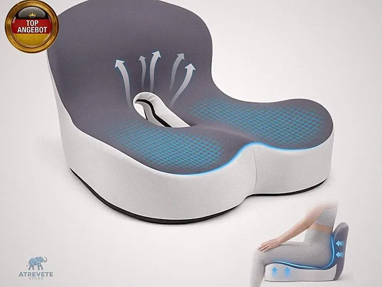 Orthopädisches Sitzkissen mit Rückenlehne, Ergonomisches Rückenstützkissen aus M