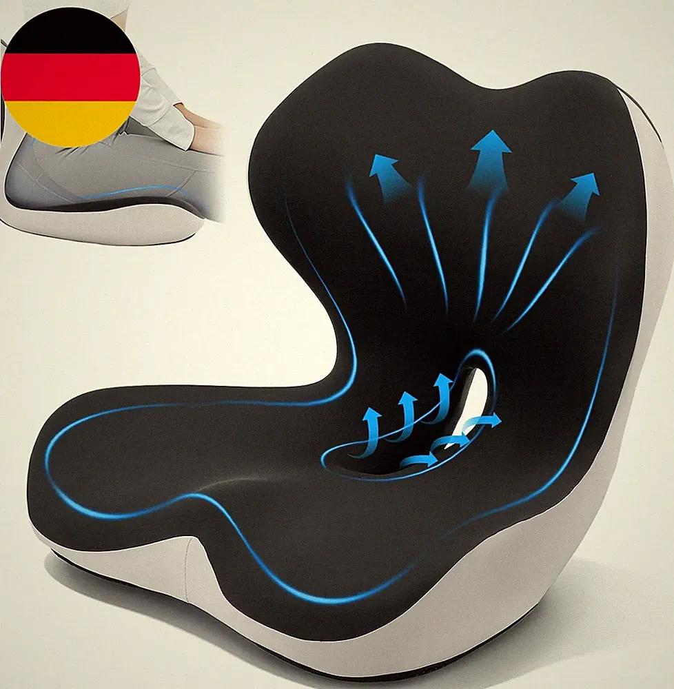 Orthopädisches Sitzkissen Mit Rückenlehne, Memory-Schaum Bürostuhl Orthopädische