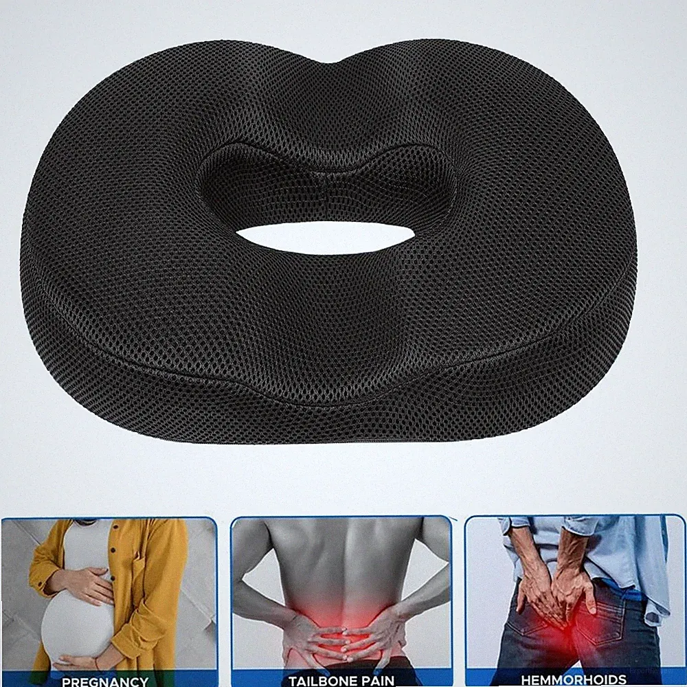 Orthopädisches Sitzkissen Rund Memory Schaum Sitzring Donut Sitzkissen mit Loch