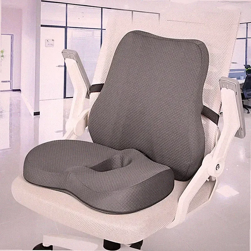 Orthopädisches Sitzkissen Set Memory Foam Rücken Lendenwirbel Hüft