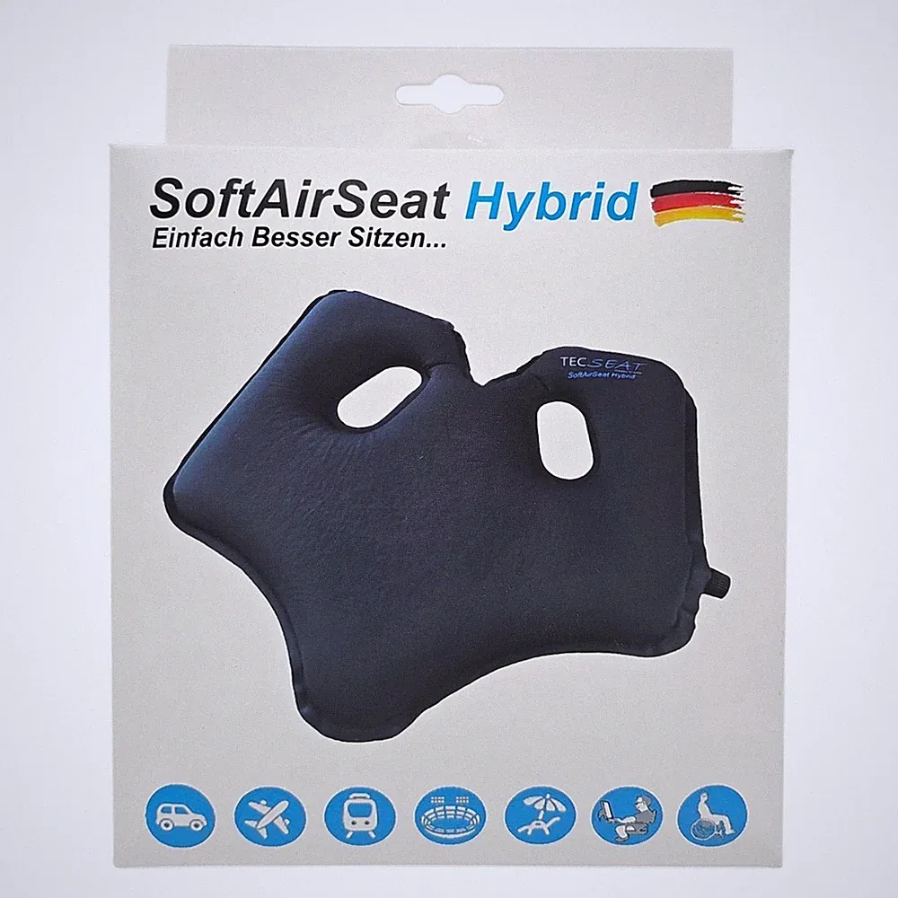 Orthopädisches Sitzkissen SoftAir Tecseat Reise Büro Auto Flug Aufblasbar B-Ware