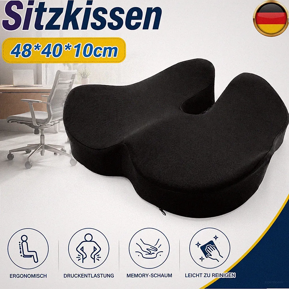 Orthopädisches Sitzkissen Steißbeinkissen Memory-Schaum Keilkissen für Auto