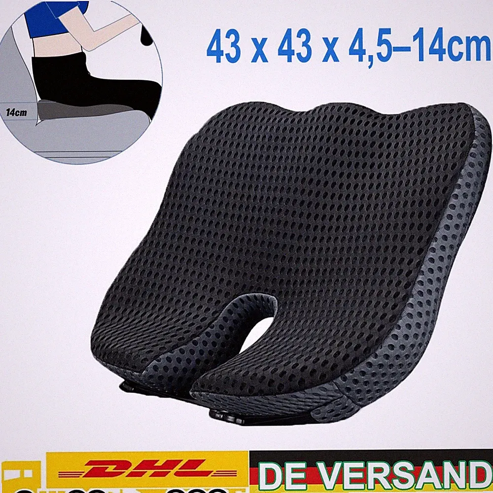 Orthopädisches Visco Keilkissen 43 x 43 x 4,5/14cm Sitzkissen Sitzkeil