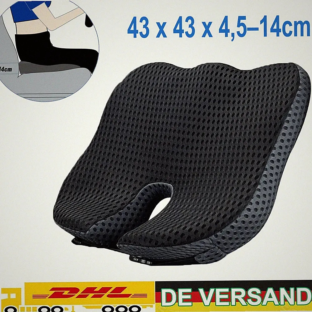 Orthopädisches Visco Keilkissen 43 x 43 x 4,5/14cm Sitzkissen Sitzkeil