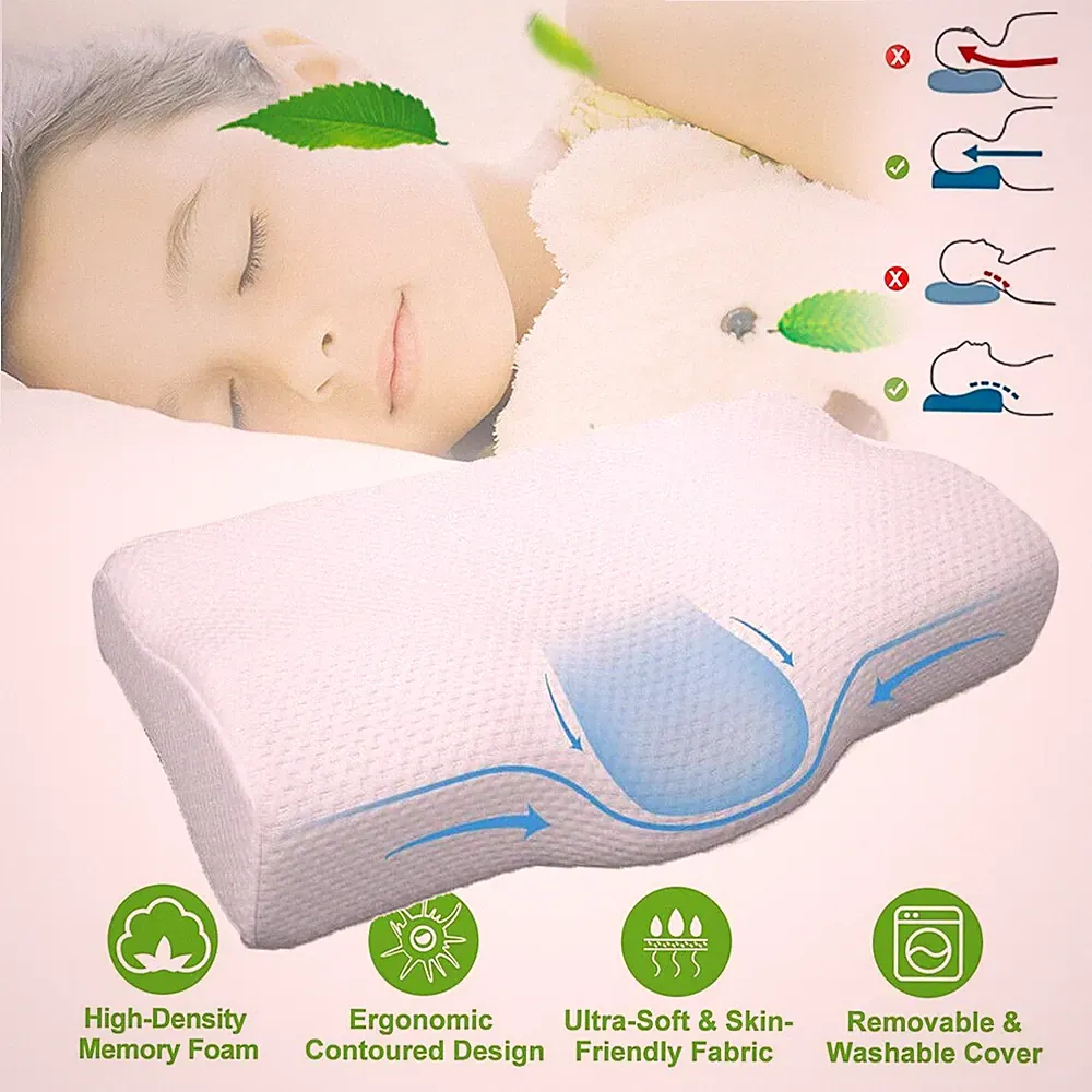 Orthopädisches Viscoschaum Nackenstützkissen Memory Foam Nackenkissen Kopfkissen