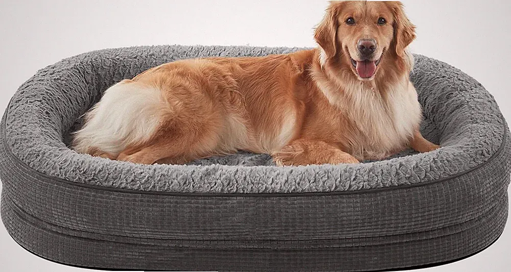 Pawk Orthopädisches Hundebett Grosse Hunde, Vierseitiges Nackenrolle Kissen