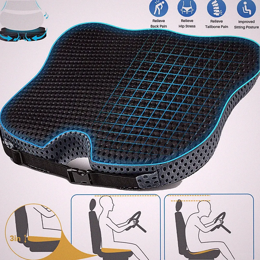 Premium Keilkissen Orthopädisches Sitzkissen für Bürostühle Autositze Pkw LKW.