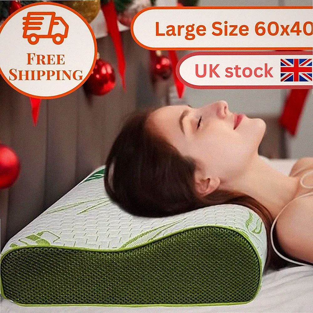 Premium Skyome orthopädisches Bambus Memory Foam Kissen - Nacken-, Rücken-, Kopfstütze