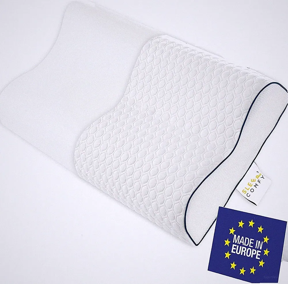 Premium Visco HWS Nackenkissen, 60x40x14/12cm, Kopfkissen mit Bezug, Nackens...