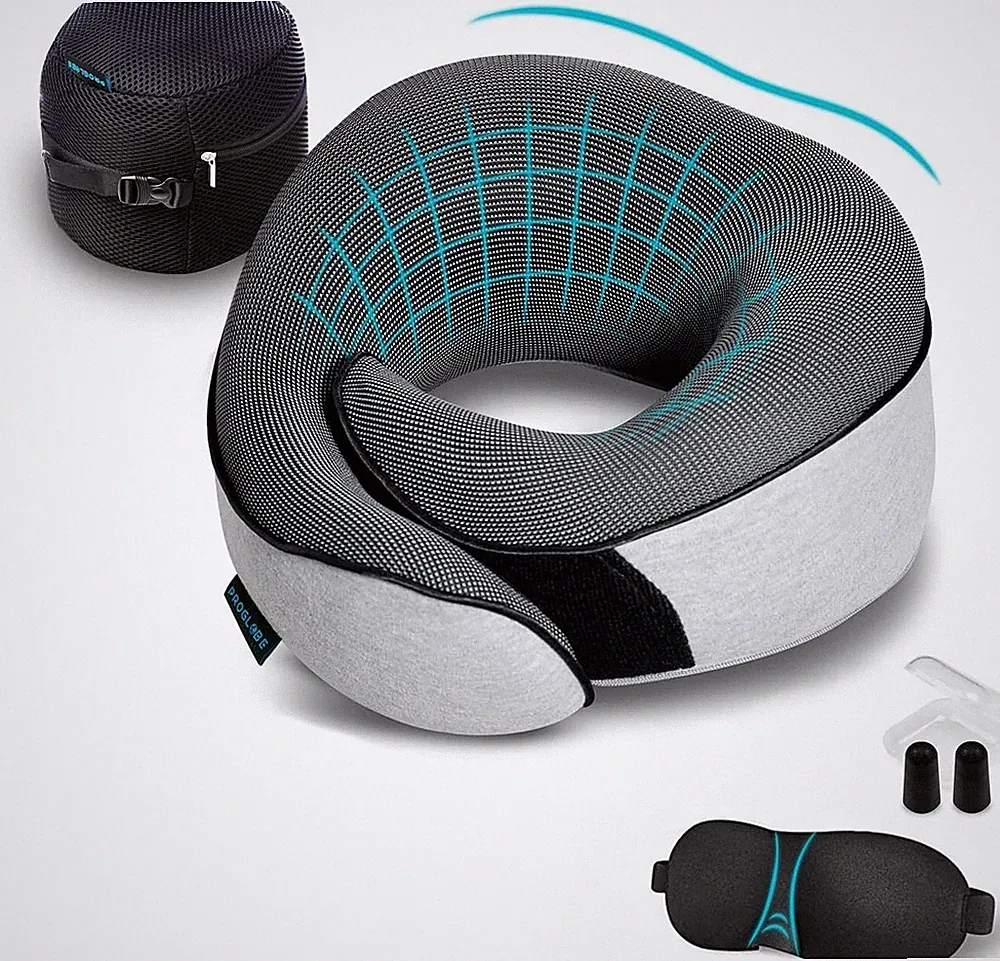Proglobe Reisekissen, Memory Foam Nackenkissen Set, Orthopädisches Kissen, Reise