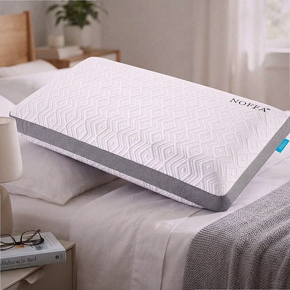 Queen Size Memory Foam Kissen zur Nackenstütze - atmungsaktiv, orthopädischer Komfort