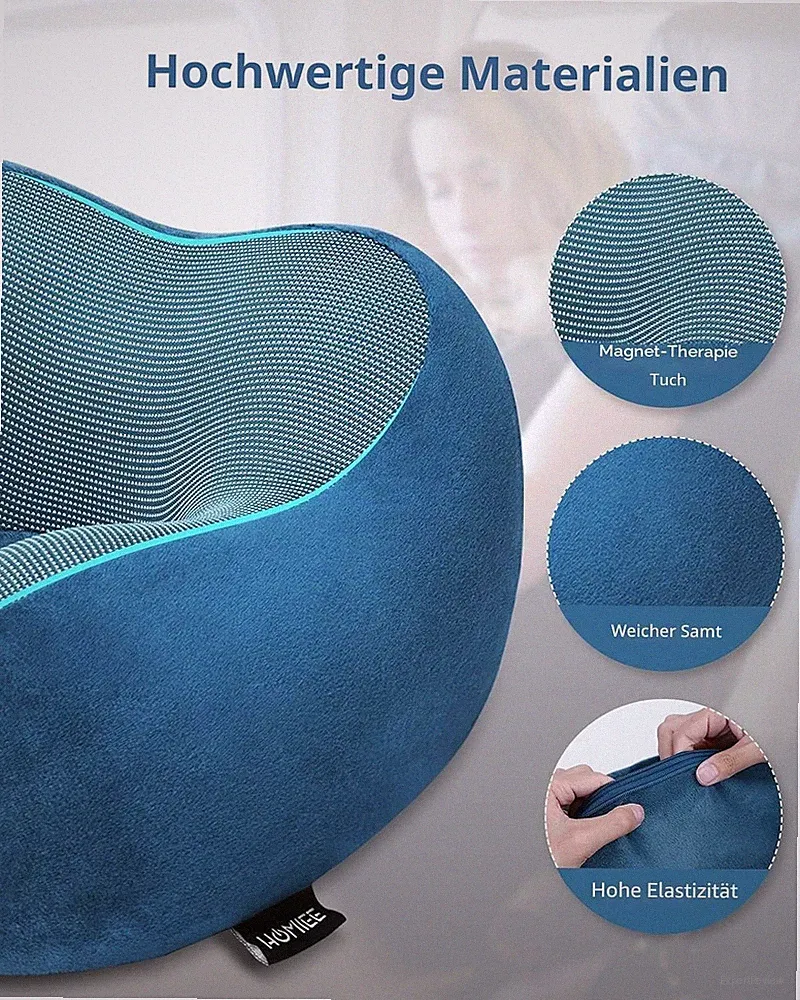 Reise Nackenkissen Orthopädisch Ergonomisch Memory Foam für optimalen Komfort