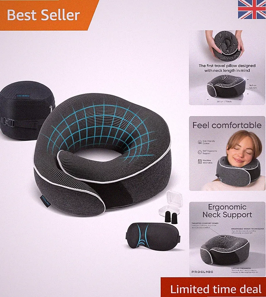 Reisekissen, Memory Foam Nackenkissen Set, Orthopädisches Kissen, Travel Essenti...