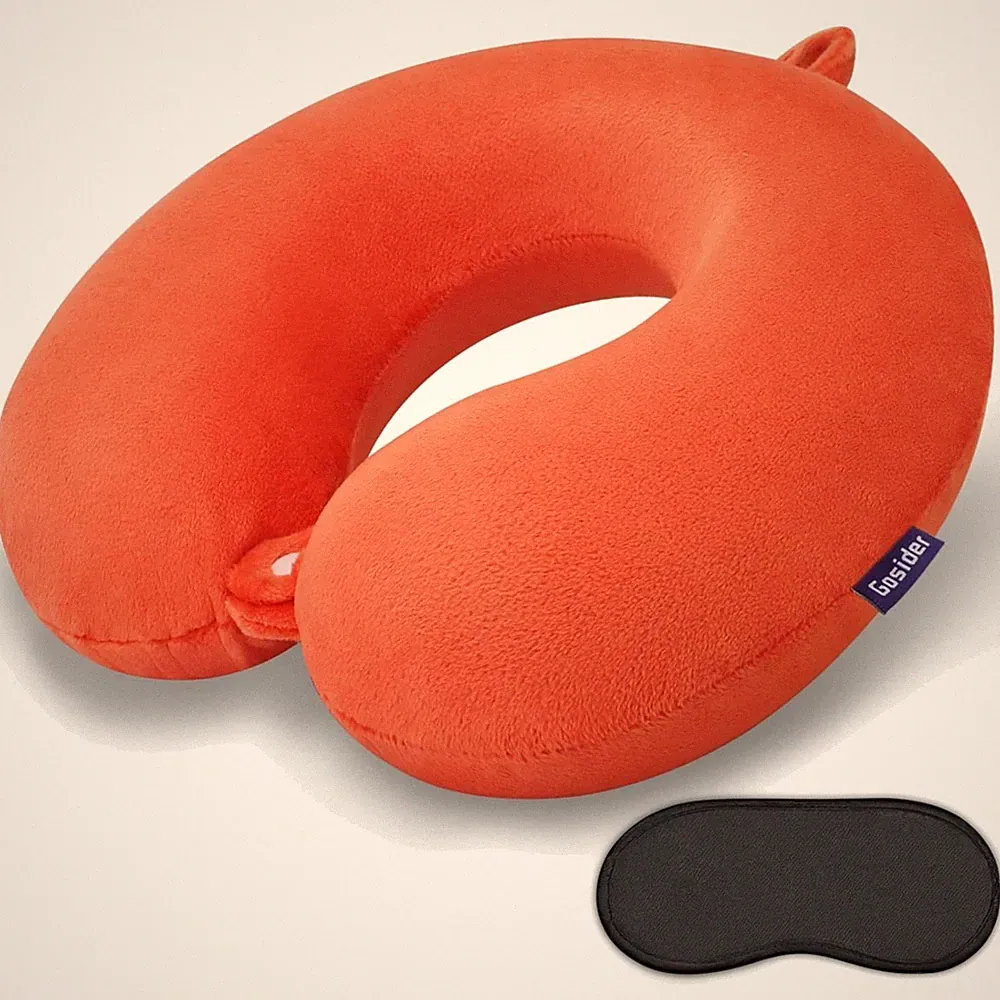 Reisekissen Nackenkissen Memory Foam orthopädisch orange
