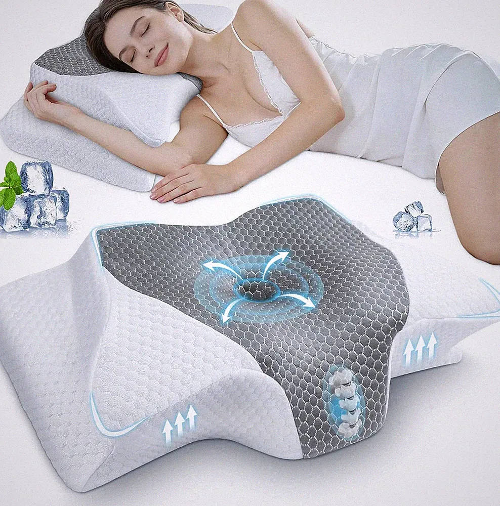 SAHEYER Nackenkissen Memory Foam Orthopädisches Kissen, Ergonomisches Kopfkissen