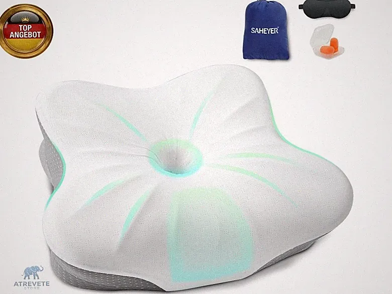 SAHEYER Reisekissen Memory Foam, Ergonomisches Camping Kissen, Orthopädisches