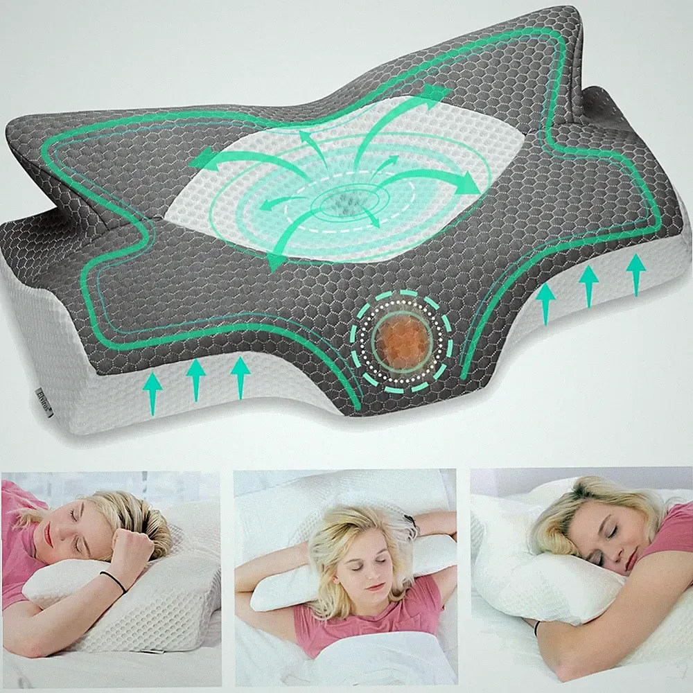 Schlafkissen Nackenstützkissen Orthopädisch Seitenschläferkissen Memory Foam