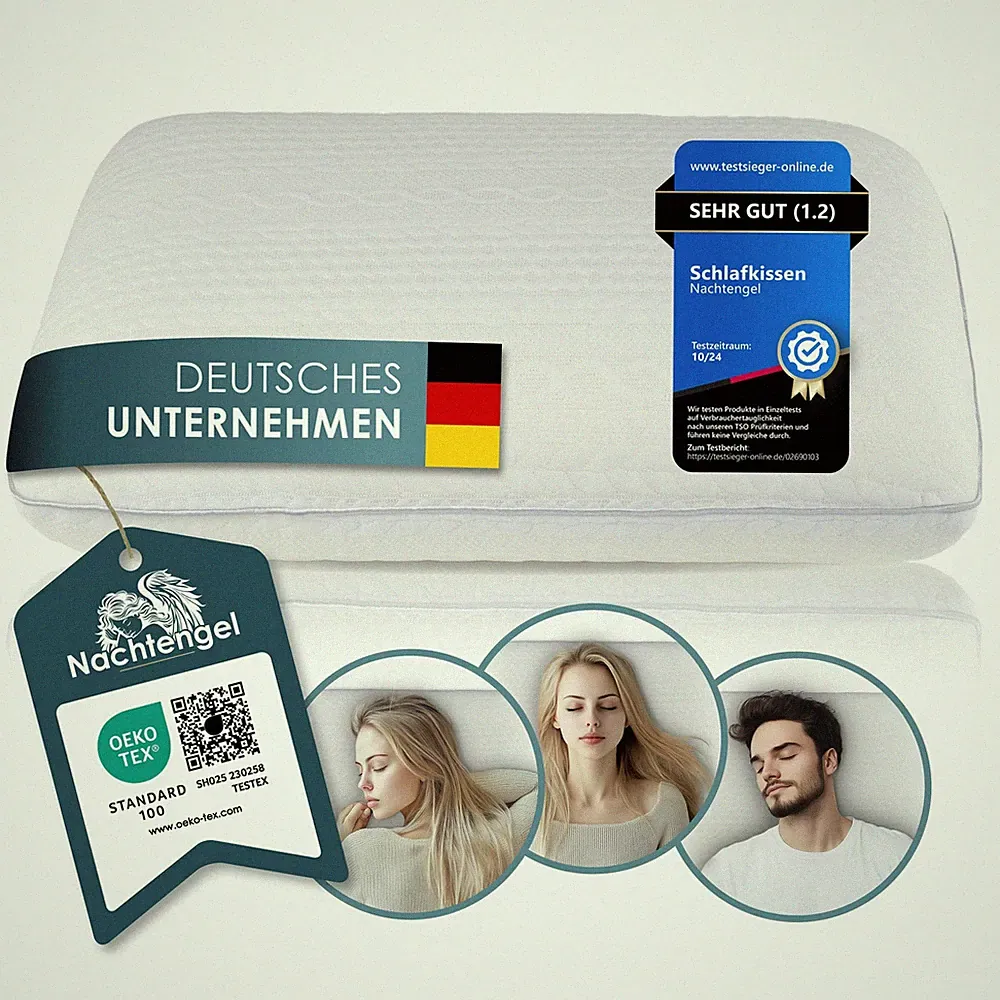 Schlafkissen Orthopädisches Memory Foam Kopfkissen, Ergonomisch & gegen Nack...