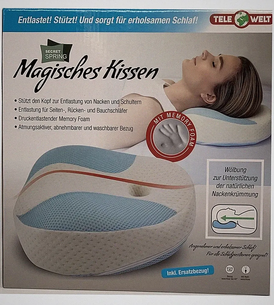 Secret Spring Magisches Kissen Ergonomisches Memory Foam Kissen 30 cm Nacken