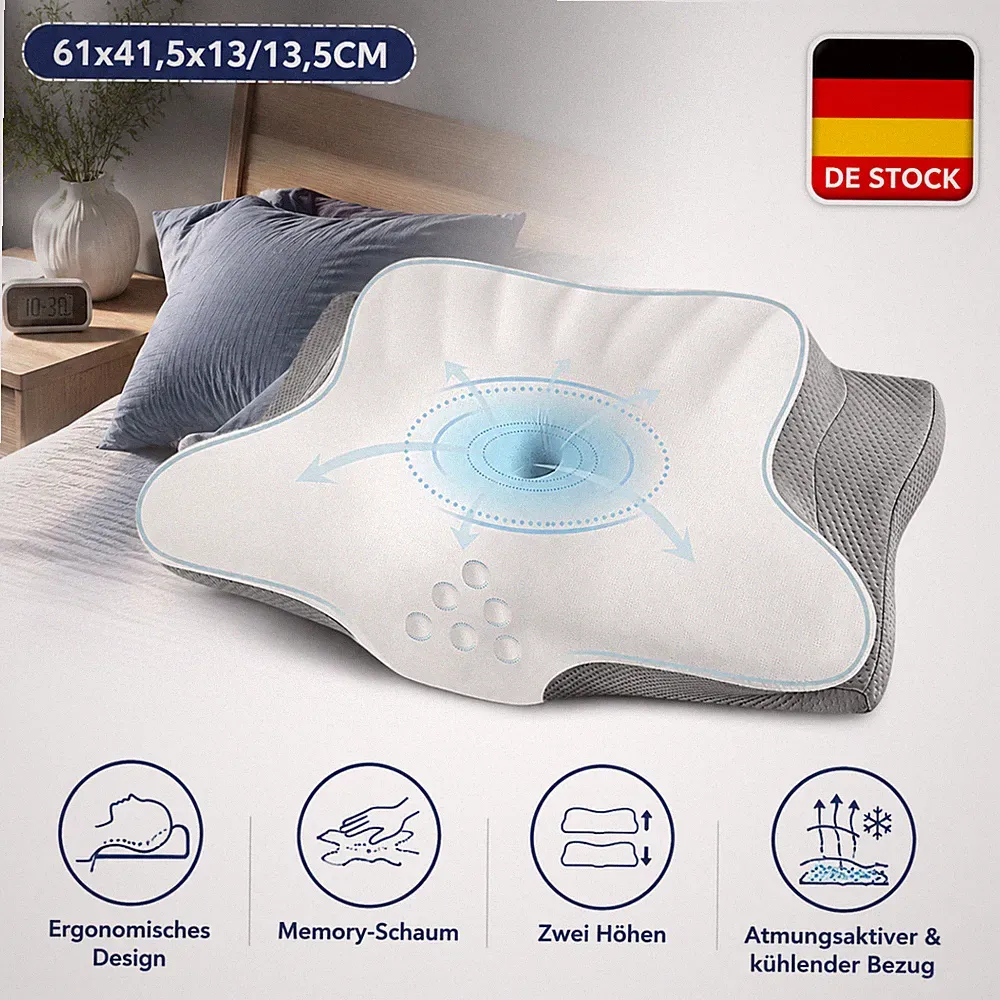 Seitenschläferkissen Kopfkissen Memory Kühlend Nackenstützkissen Ergonomisches
