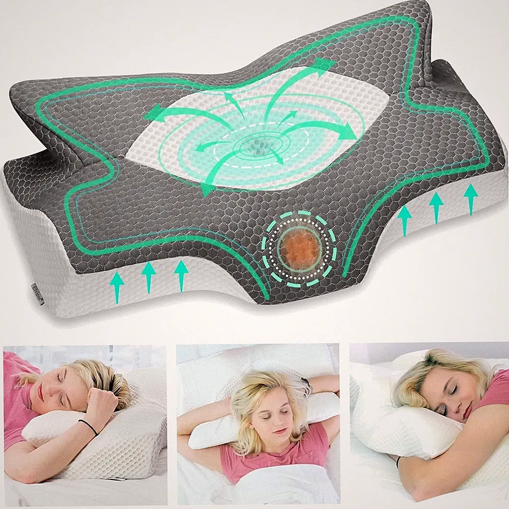 Seitenschläferkissen Memory Foam ergonomisch Bezug waschbar