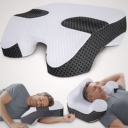 Seitenschläferkissen mit Armloch, 2-in-1 Orthopädisches Kissen für Nacken und...