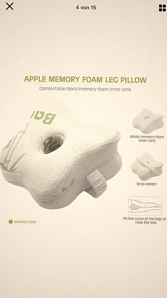 Seitenschläferkissen mit Memory Foam, Kniekissen, Orthopädisches Stützkissen