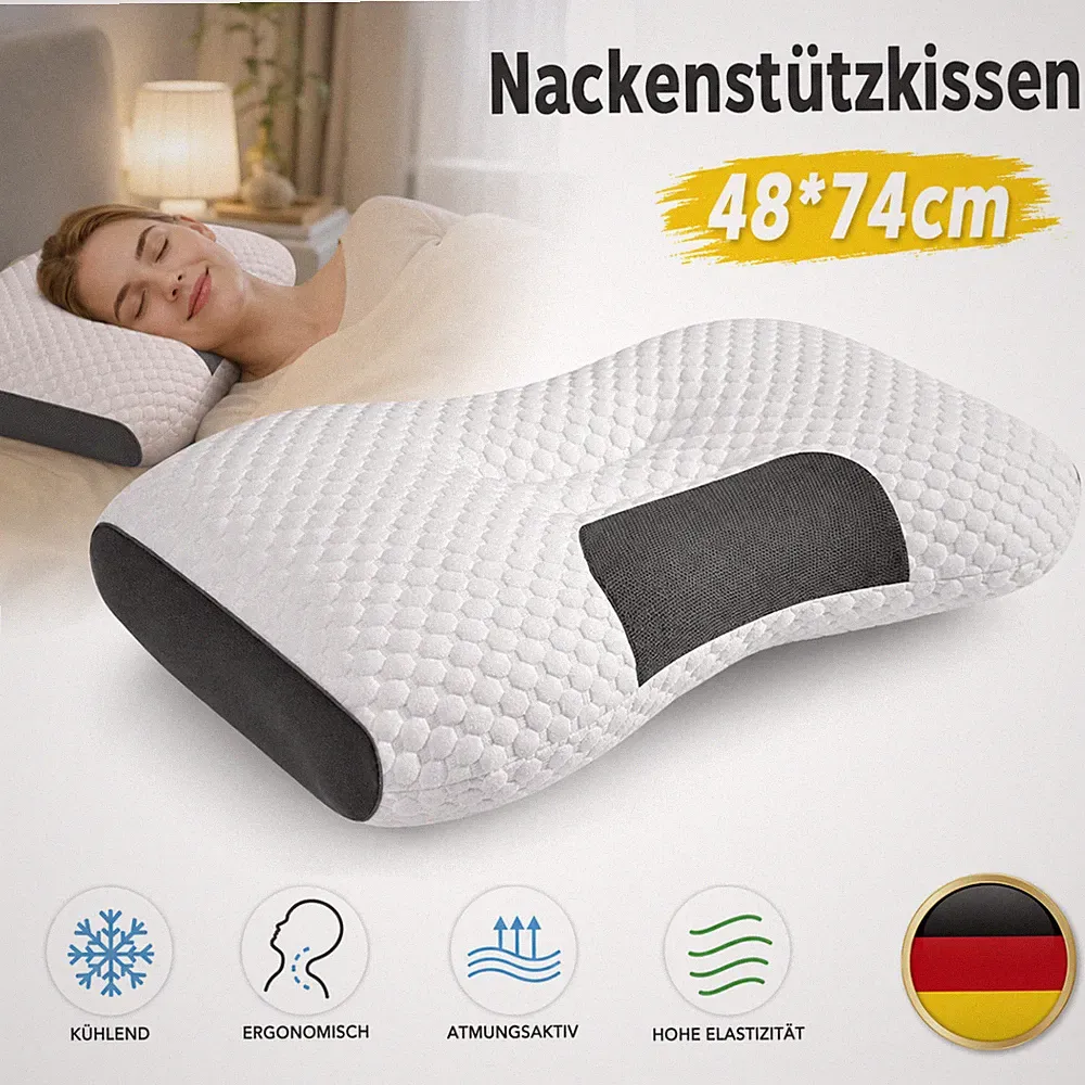 Seitenschläferkissen Nackenkissen Kopfkissen Ergonomisch Orthopädisch 48x74cm