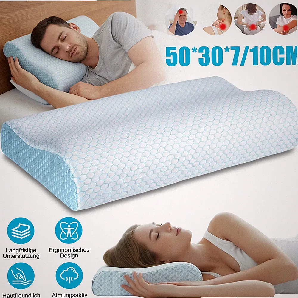 Seitenschläferkissen Schlafkissen Memory Foam Kopfkissen Orthopädisches Waschbar