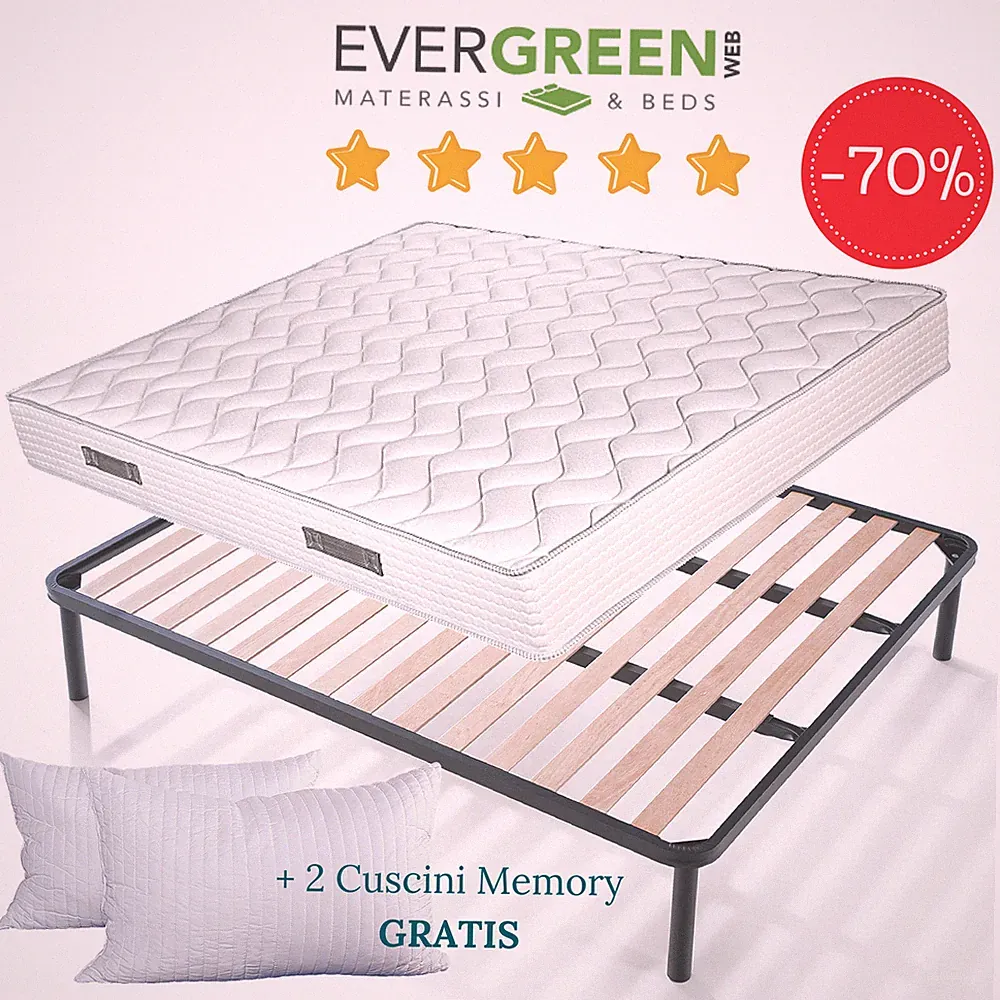 Set Bett Lattenrost und Matratze Orthopädisches + Visco Kissen KOSTENLOS