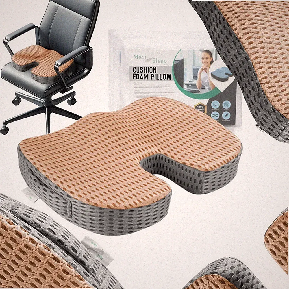 Sitzkissen aus Memory Foam - Orthopädisches Kissen für Sessel, Autositz, Stuhl