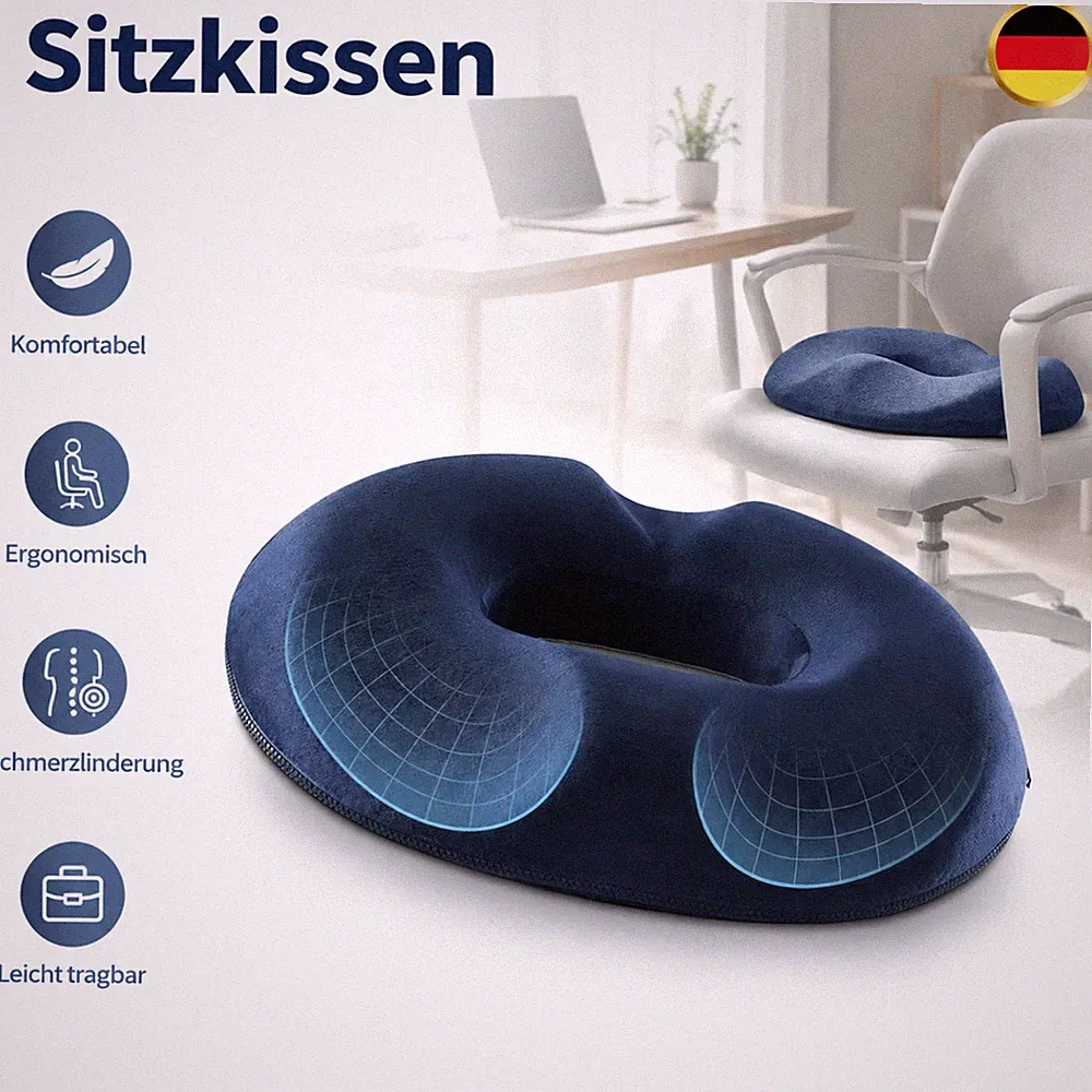 Sitzkissen Donut-Kissen Sitzring Memory-Schaum orthopädisch Steißbeinkissen