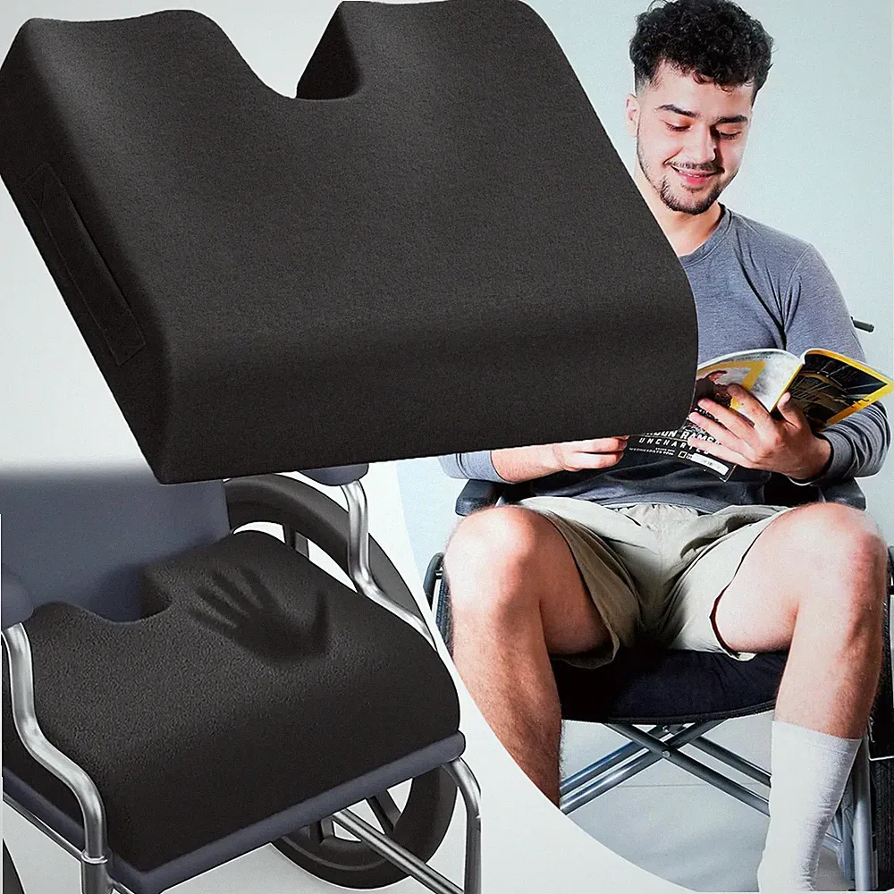 Sitzkissen für Rollstuhl Memory Foam Steißbeinkissen Orthopädisches Sitzpolster