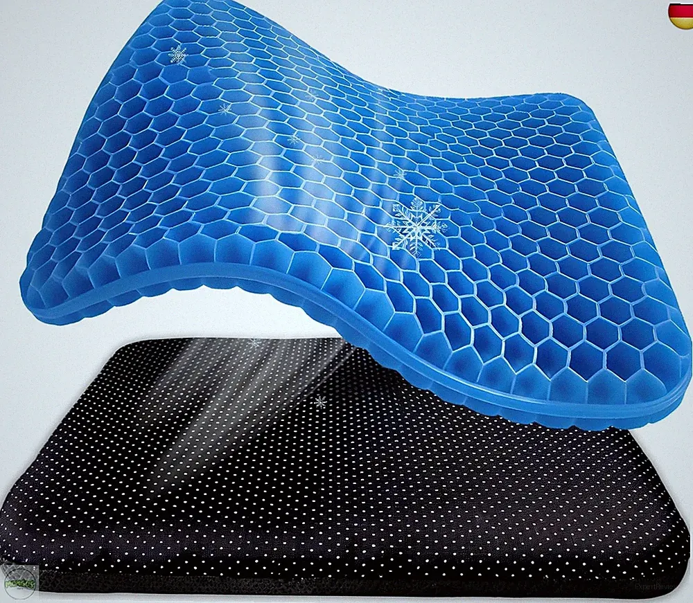 Sitzkissen Gelkissen Orthopädisch - Ergonomische Wabenstruktur, Rutschfester