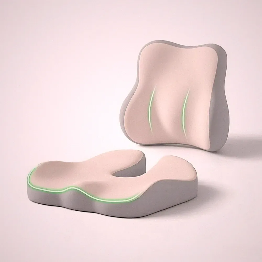 Sitzkissen mit Lendenwirbelstütze orthopädisch Sitzauflage mit Rückenpolster