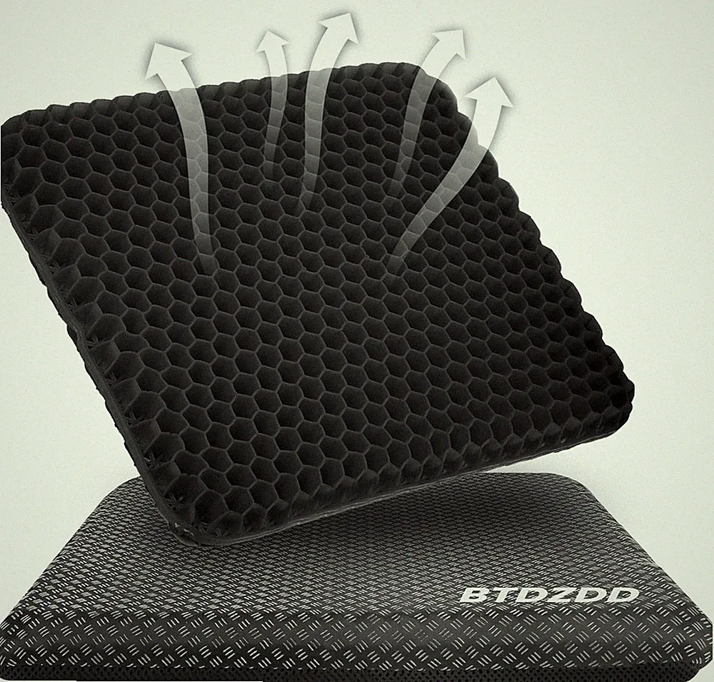 Sitzkissen Orthopädisch Doppelschicht Rutschfester Stoff Atmungsaktiv 43x39x4cm