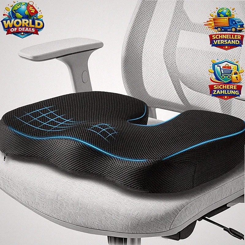 Sitzkissen Orthopädisch Ergonomisch Memory Foam Druckentlastung für Büro Auto
