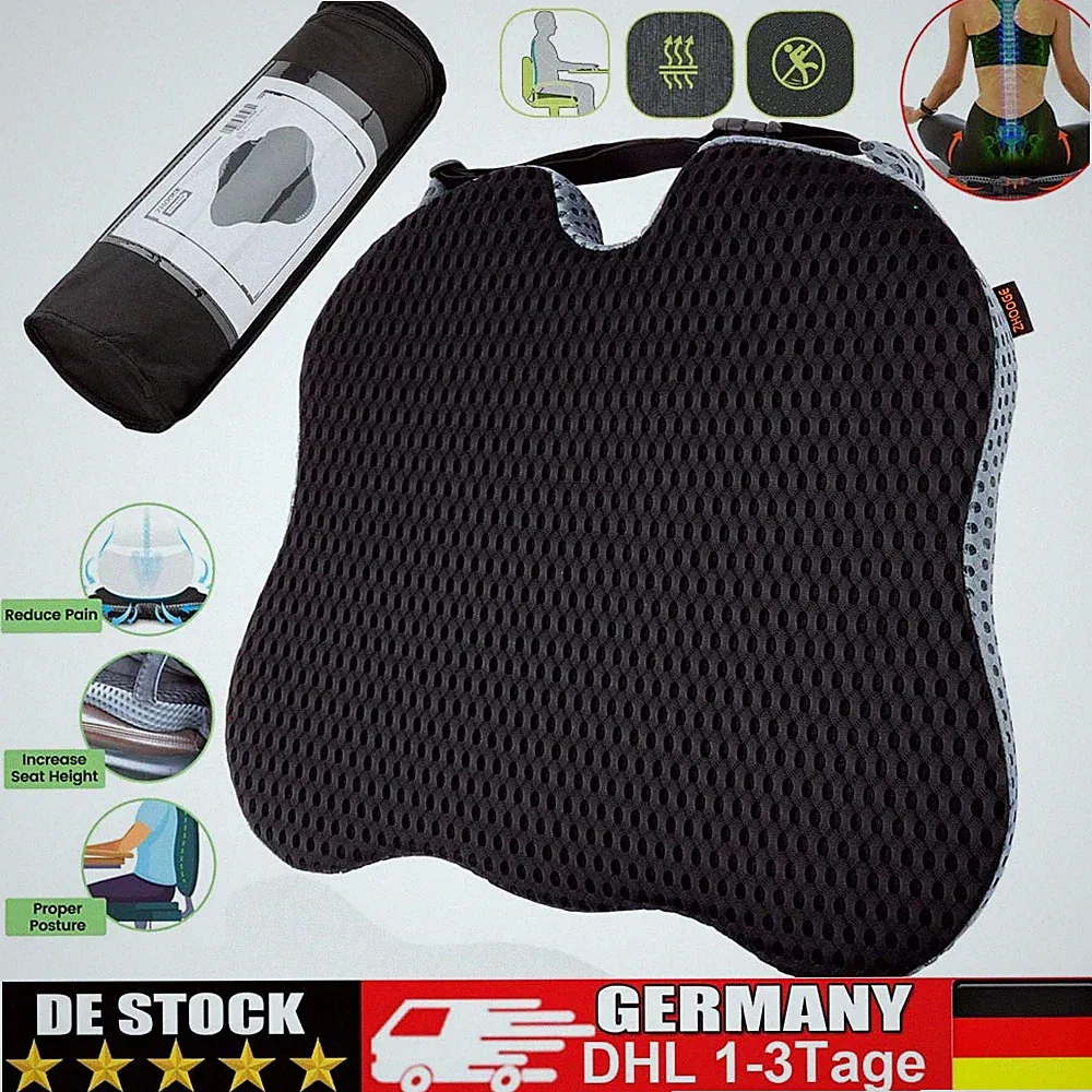 Sitzkissen orthopädisch Ergonomisches Memory Foam Kissen für Bürostuhl, Auto DE