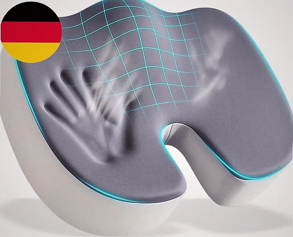 Sitzkissen Orthopädisch, Ergonomisches Sitzkissen, Steißbeinkissen (Grau) | Ergo